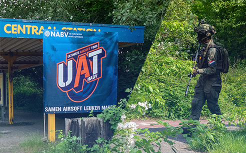 Banner ter promotie van de Ultimate Airsoft Tour.