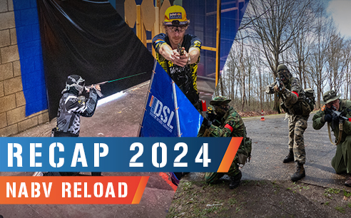 Thumbnail voor de 2024 NABV Recap. Verschillende airsofters in beeld.